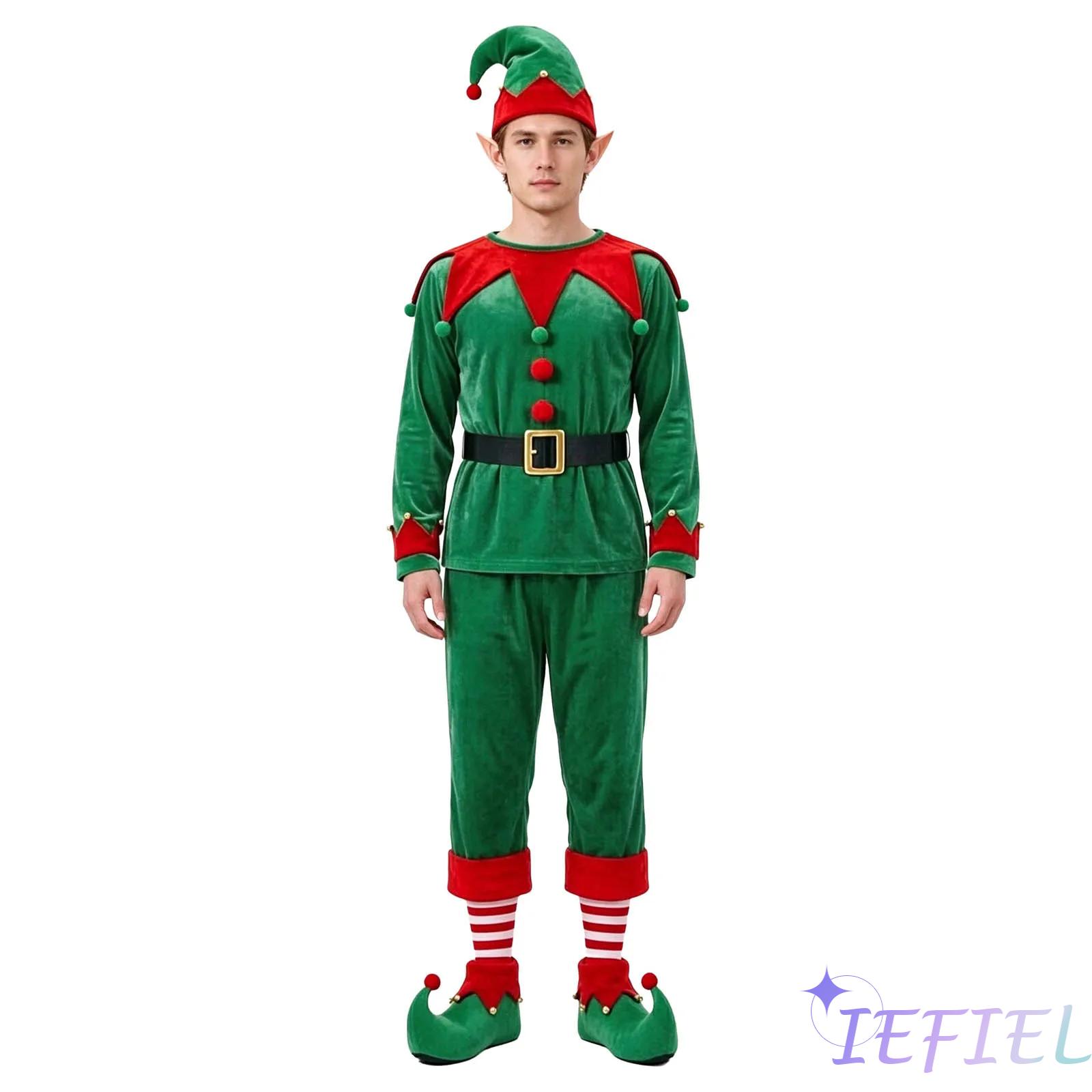 Unisex Xmas Velvet Elf Outfit  - Women Shoes Xxl review and price