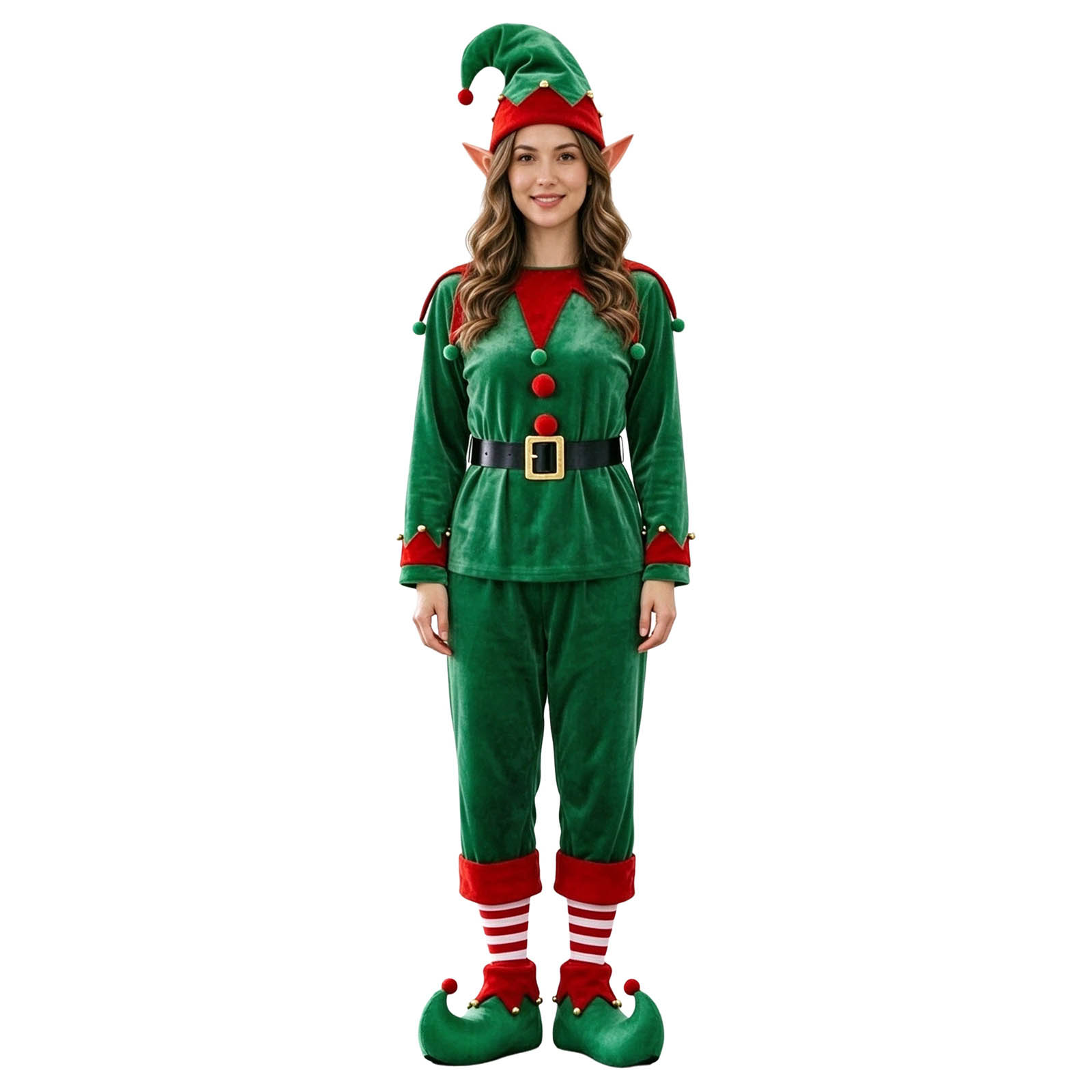 Unisex Xmas Velvet Elf Outfit  - Women Shoes Xxl review and price