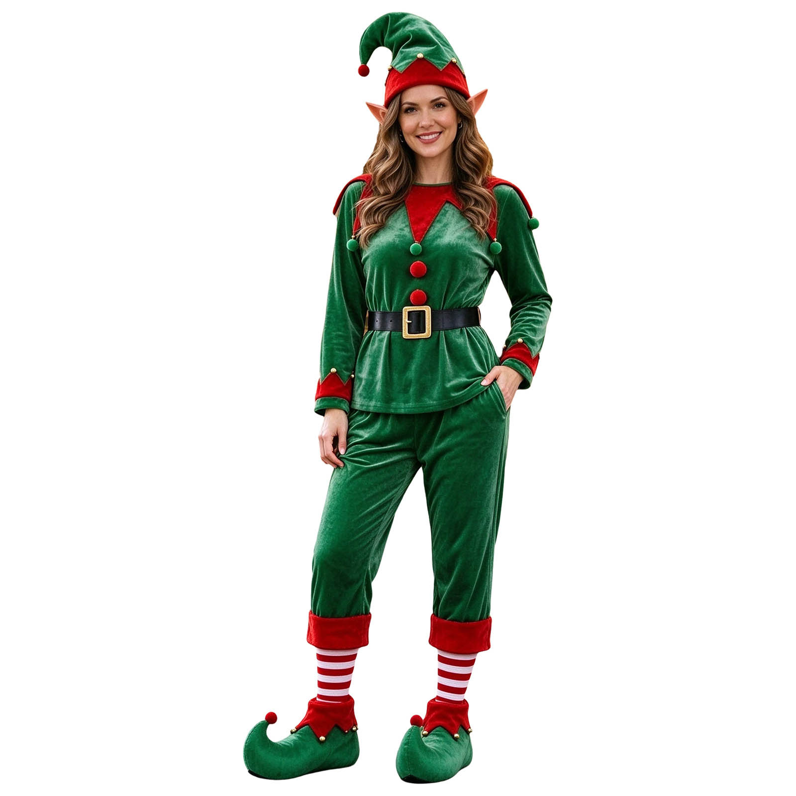 Unisex Xmas Velvet Elf Outfit  - Women Shoes Xxl review and price