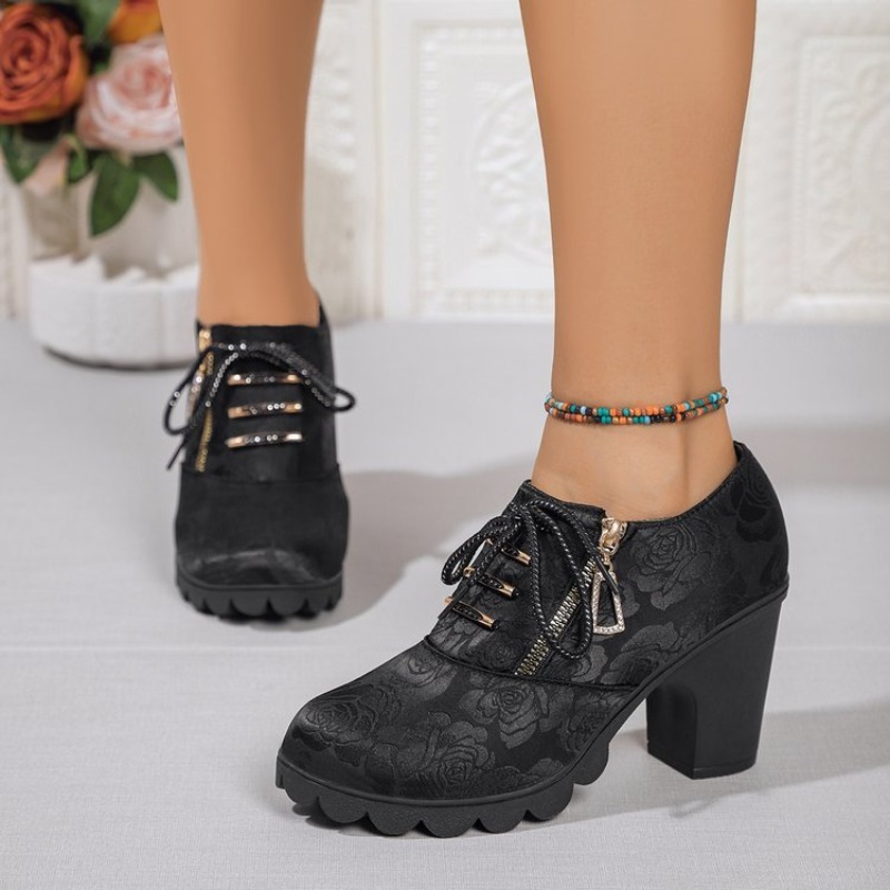 Women's Pumps Round Toe Chunky - Oxford Lace Up Women review and price