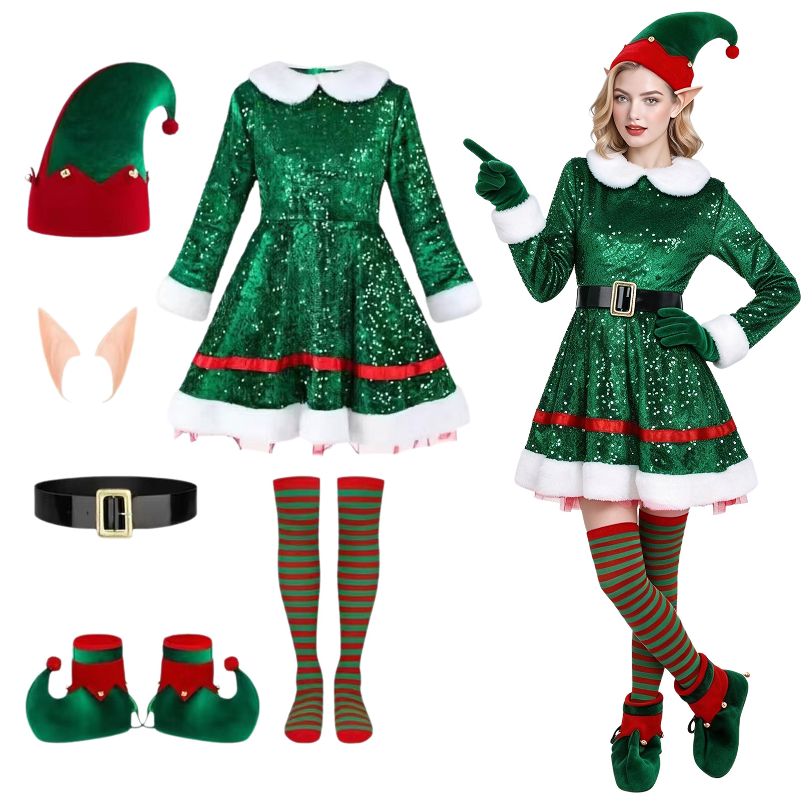 Elf Cosplay Dress Suit Christm - Women Shoes Xxl review and price