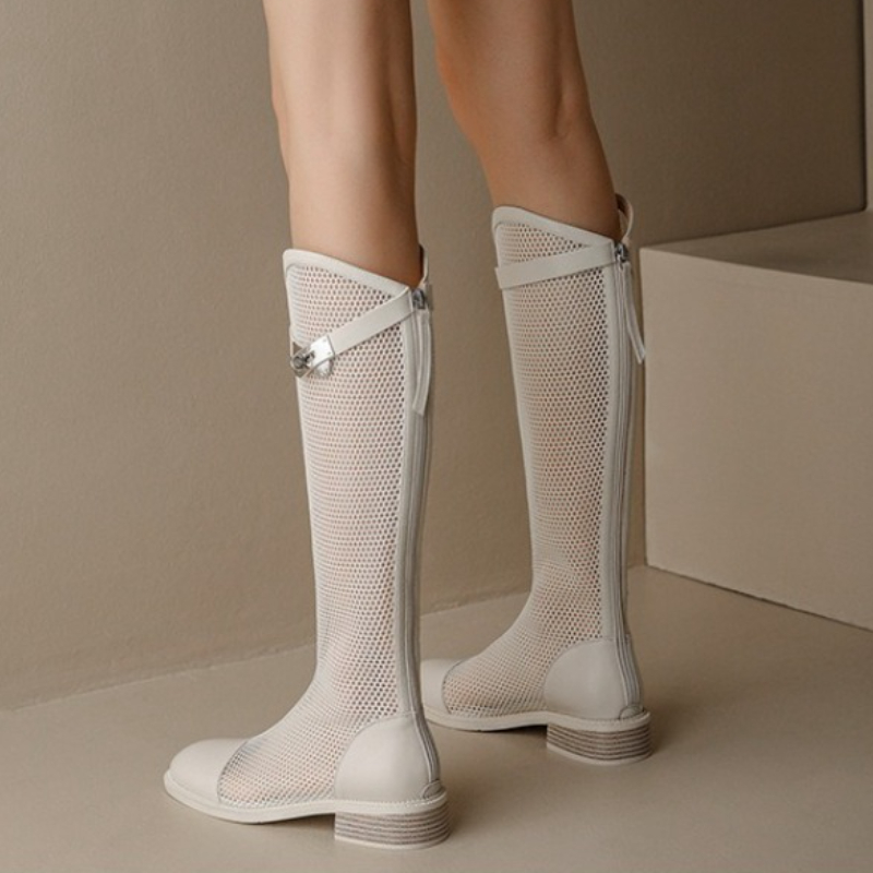 Female Summer Knee-high Mesh H - Knee High Boots Women review and price