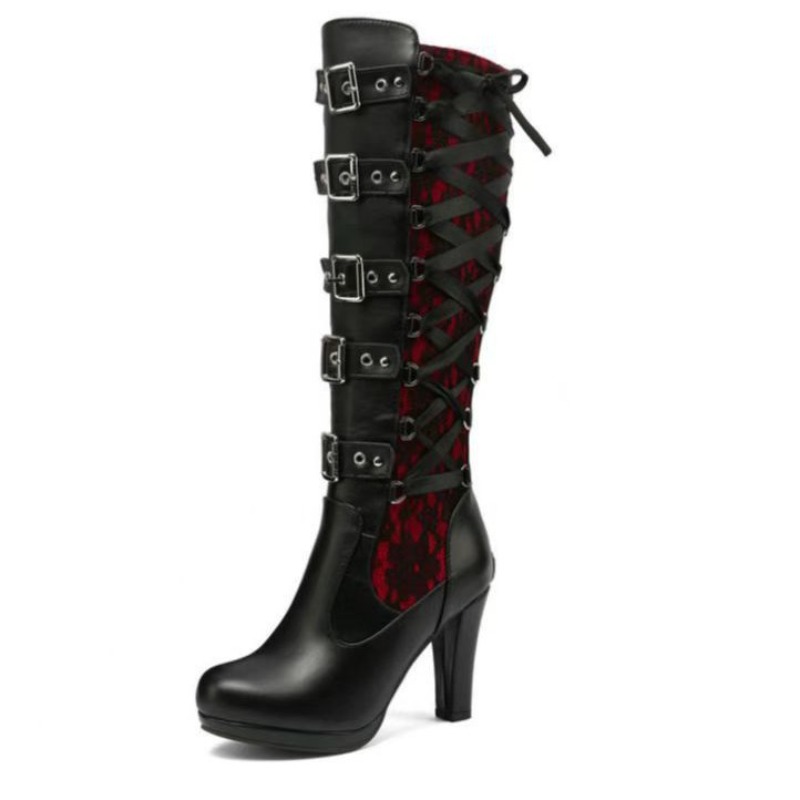 Punk Gothic Style Women's Knee - Knee High Boots Women review and price