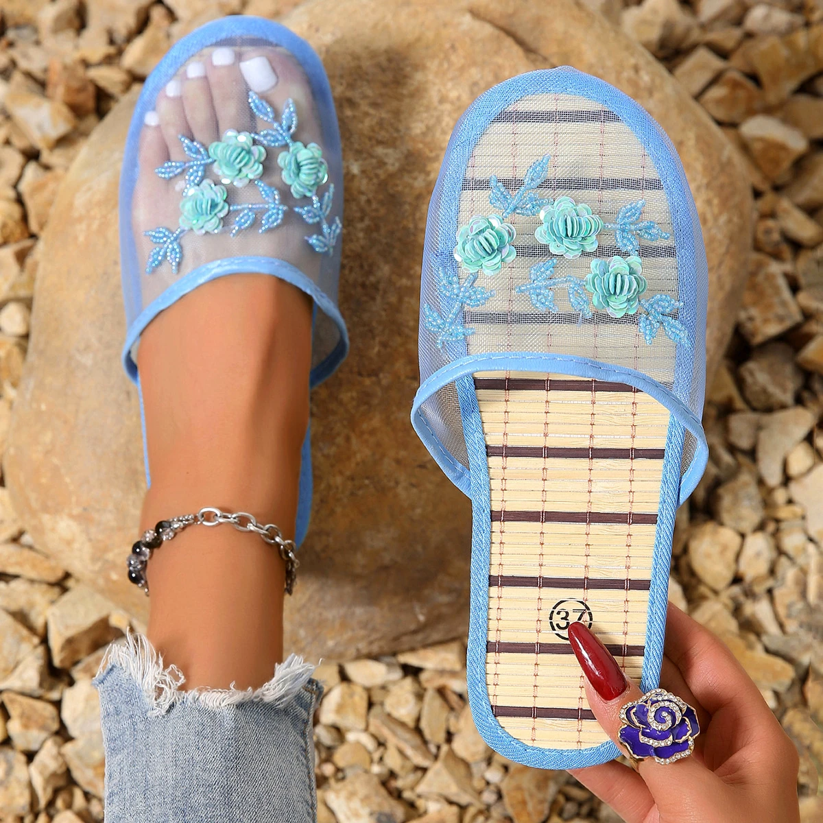 Ladies Mesh Closed Toe Slide S - Mule Slip On review and price